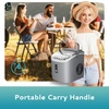image:imageEUHOMY Countertop Ice Maker Machine with Handle 263lbs Per Day 9 Cubes in 6 Mins AutoCleaning Portable Ice Maker with Basket and Scoop for HomeKitchenCampingRV SilverGrey