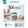 image:imageEUHOMY Countertop Ice Maker Machine with Handle 263lbs Per Day 9 Cubes in 6 Mins AutoCleaning Portable Ice Maker with Basket and Scoop for HomeKitchenCampingRV SilverStainless Steel Silver