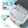image:imageEUHOMY Countertop Ice Maker Machine with Handle 263lbs Per Day 9 Cubes in 6 Mins AutoCleaning Portable Ice Maker with Basket and Scoop for HomeKitchenCampingRV SilverSteel Grey Silver