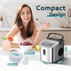 image:imageEUHOMY Countertop Ice Maker Machine with Handle 263lbs Per Day 9 Cubes in 6 Mins AutoCleaning Portable Ice Maker with Basket and Scoop for HomeKitchenCampingRV SilverSteel Grey Silver