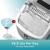 image:imageEUHOMY Countertop Ice Maker Machine with Handle 263lbs Per Day 9 Cubes in 6 Mins AutoCleaning Portable Ice Maker with Basket and Scoop for HomeKitchenCampingRV SilverGrey