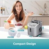 image:imageEUHOMY Countertop Ice Maker Machine with Handle 263lbs Per Day 9 Cubes in 6 Mins AutoCleaning Portable Ice Maker with Basket and Scoop for HomeKitchenCampingRV SilverGrey