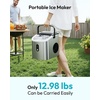 image:imageEUHOMY Countertop Ice Maker Machine with Handle 263lbs Per Day 9 Cubes in 6 Mins AutoCleaning Portable Ice Maker with Basket and Scoop for HomeKitchenCampingRV SilverStainless Steel Silver