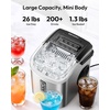 image:imageEUHOMY Under Counter Nugget Ice Maker Machine 70LbsDay Bulitin Freestanding Ice Maker with Double Ice Baskets SelfCleaning amp 24H Timer Ice Machine for Home UseSilverBlue Silver