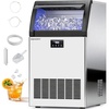 image:imageEUHOMY Under Counter Nugget Ice Maker Machine 70LbsDay Bulitin Freestanding Ice Maker with Double Ice Baskets SelfCleaning amp 24H Timer Ice Machine for Home UseSilverPolished Mirror