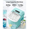 image:imageEUHOMY Countertop Ice Maker Machine with Handle 26lbs Per Day 9 Ice Cubes Ready in 6 Mins AutoCleaning Portable Ice Maker with Basket and Scoop for HomeKitchenCampingRV RedGreen