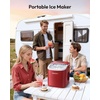 image:imageEUHOMY Countertop Ice Maker Machine with Handle 26lbs Per Day 9 Ice Cubes Ready in 6 Mins AutoCleaning Portable Ice Maker with Basket and Scoop for HomeKitchenCampingRV RedRed
