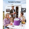 image:imageEUHOMY Countertop Ice Maker Machine with Handle 26lbs Per Day 9 Ice Cubes Ready in 6 Mins AutoCleaning Portable Ice Maker with Basket and Scoop for HomeKitchenCampingRV RedPurple