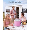 image:imageEUHOMY Countertop Ice Maker Machine with Handle 26lbs Per Day 9 Ice Cubes Ready in 6 Mins AutoCleaning Portable Ice Maker with Basket and Scoop for HomeKitchenCampingRV RedLe rose