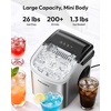 image:imageEUHOMY Countertop Ice Maker Machine with Handle 26lbs Per Day 9 Ice Cubes Ready in 6 Mins AutoCleaning Portable Ice Maker with Basket and Scoop for HomeKitchenCampingRV RedLight Grey