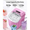 image:imageEUHOMY Countertop Ice Maker Machine with Handle 26lbs Per Day 9 Ice Cubes Ready in 6 Mins AutoCleaning Portable Ice Maker with Basket and Scoop for HomeKitchenCampingRV RedLe rose