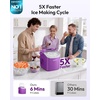 image:imageEUHOMY Countertop Ice Maker Machine with Handle 26lbs Per Day 9 Ice Cubes Ready in 6 Mins AutoCleaning Portable Ice Maker with Basket and Scoop for HomeKitchenCampingRV RedPurple