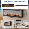 image:imageEUHOMY 72 Inch Electric Fireplace Recessed Wall Mounted with Remote Control Fireplace Heater with Adjustable Flame Color Linear Fireplace with Timer Log amp Crystal 7501500W 2026 Upgrade73 Inch Premium