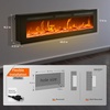 image:imageEUHOMY 72 Inch Electric Fireplace Recessed Wall Mounted with Remote Control Fireplace Heater with Adjustable Flame Color Linear Fireplace with Timer Log amp Crystal 7501500W 2026 Upgrade60 Inch