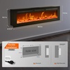 image:imageEUHOMY 72 Inch Electric Fireplace Recessed Wall Mounted with Remote Control Fireplace Heater with Adjustable Flame Color Linear Fireplace with Timer Log amp Crystal 7501500W 2026 Upgrade50 Inch