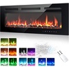 image:imageEUHOMY 72 Inch Electric Fireplace Recessed Wall Mounted with Remote Control Fireplace Heater with Adjustable Flame Color Linear Fireplace with Timer Log amp Crystal 7501500W 2026 Upgrade36 Inch