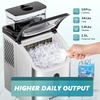 image:imageEUHOMY Ice Cube Maker Machine Countertop with External Water Tank 2 Ways to Add Water 34LbsDay 16Pcs Ready in 7 Mins AutoCleaning with Ice Scoop amp Basket for HomeKitchenOfficeBar SilverStainless Steel Silver