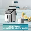 image:imageEUHOMY Ice Cube Maker Machine Countertop with External Water Tank 2 Ways to Add Water 34LbsDay 16Pcs Ready in 7 Mins AutoCleaning with Ice Scoop amp Basket for HomeKitchenOfficeBar SilverStainless Steel Silver