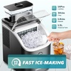 image:imageEUHOMY Ice Cube Maker Machine Countertop with External Water Tank 2 Ways to Add Water 34LbsDay 16Pcs Ready in 7 Mins AutoCleaning with Ice Scoop amp Basket for HomeKitchenOfficeBar SilverBlack