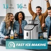 image:imageEUHOMY Ice Cube Maker Machine Countertop with External Water Tank 2 Ways to Add Water 34LbsDay 16Pcs Ready in 7 Mins AutoCleaning with Ice Scoop amp Basket for HomeKitchenOfficeBar SilverStainless Steel Silver