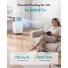 image:imageEUHOMY 14000 BTU Portable Air Conditioners 4 in 1 Smart AC 750 SqFt  500 CFM 4 Modes CoolDryFanSleep AppRemotePanel Control 24H Timer 2050 in Window Kit Bedroom Apartment14 000 BTU  WIFI  NEW