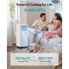 image:imageEUHOMY Portable Air Conditioners 14000 BTU 5in1 Smart AC 750 Sq Ft  5 Modes Cool Heat Dry Fan Sleep App amp Remote Control 500 CFM 24h Timer 52dB 2050 in Window Kit 3 Wind Speeds14 000 BTU WIFI