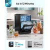 image:imageEUHOMY Countertop Crescent Ice Maker 16Pcs in 12Mins 35Lbs24H Auto Deep Cleaning Timer Adjustable Ice Thickness Portable Ice Cube Maker for WhiskeyCoffeeSoft DrinksBlack
