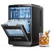 image:imageEUHOMY Countertop Crescent Ice Maker 16Pcs in 12Mins 35Lbs24H Auto Deep Cleaning Timer Adjustable Ice Thickness Portable Ice Cube Maker for WhiskeyCoffeeSoft DrinksBlack