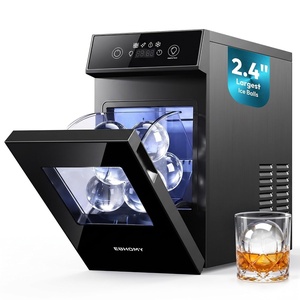 image:imageEUHOMY 24 Clear Ice Ball Maker Countertop 2Pcs in 60Mins 48PcsDay Timer SelfCleaning Round Ice Cube Maker with Crystal Clear Ice Sphere Ice Maker Machine for Whiskey amp BourbonBlack