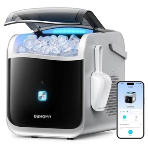 image:imageEUHOMY Smart Ice Makers Countertop 9 Cubes Ready in 6 Mins 26lbs24H SelfCleaning Portable Ice Maker Machine with APPAlexa Control Countertop Ice Maker with 2 Sizes of Bullet Ice for HomeBlack