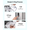 image:imageEUHOMY Nugget Ice Maker Countertop with Handle Ready in 6 Mins 34lbs Per Day Removable Top Cover AutoCleaning Portable Sonic Ice Maker with Basket and Scoop for HomePartyRVCamping BlackSilver