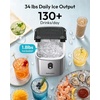 image:imageEUHOMY Nugget Ice Maker Countertop with Handle Ready in 6 Mins 34lbs Per Day Removable Top Cover AutoCleaning Portable Sonic Ice Maker with Basket and Scoop for HomePartyRVCamping BlackSilver