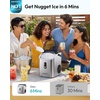 image:imageEUHOMY Nugget Ice Maker Countertop with Handle Ready in 6 Mins 34lbs Per Day Removable Top Cover AutoCleaning Portable Sonic Ice Maker with Basket and Scoop for HomePartyRVCamping BlackSilver