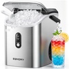 image:imageEUHOMY Nugget Ice Maker Countertop with Handle Ready in 6 Mins 34lbs Per Day Removable Top Cover AutoCleaning Portable Sonic Ice Maker with Basket and Scoop for HomePartyRVCamping BlackSilver