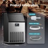 image:imageEUHOMY Commercial Ice Maker120lbs24HStainless Steel Under Counter Ice Machine with Water Filter33lbs Storage Bin 45 Cubes in 812 Mins Freestanding Ice Cube Maker for HomeBarCafeRestaurant1 00Crescent