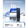 image:imageEUHOMY Commercial Ice Maker120lbs24HStainless Steel Under Counter Ice Machine with Water Filter33lbs Storage Bin 45 Cubes in 812 Mins Freestanding Ice Cube Maker for HomeBarCafeRestaurant11 0Polished