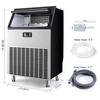 image:imageEUHOMY Commercial Ice Maker120lbs24HStainless Steel Under Counter Ice Machine with Water Filter33lbs Storage Bin 45 Cubes in 812 Mins Freestanding Ice Cube Maker for HomeBarCafeRestaurant2 00