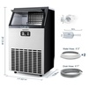 image:imageEUHOMY Commercial Ice Maker120lbs24HStainless Steel Under Counter Ice Machine with Water Filter33lbs Storage Bin 45 Cubes in 812 Mins Freestanding Ice Cube Maker for HomeBarCafeRestaurant1 50Silver