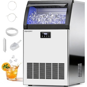 image:imageEUHOMY Commercial Ice Maker120lbs24HStainless Steel Under Counter Ice Machine with Water Filter33lbs Storage Bin 45 Cubes in 812 Mins Freestanding Ice Cube Maker for HomeBarCafeRestaurant1 20Polished