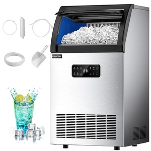 image:imageEUHOMY Commercial Ice Maker120lbs24HStainless Steel Under Counter Ice Machine with Water Filter33lbs Storage Bin 45 Cubes in 812 Mins Freestanding Ice Cube Maker for HomeBarCafeRestaurant1 20Silver