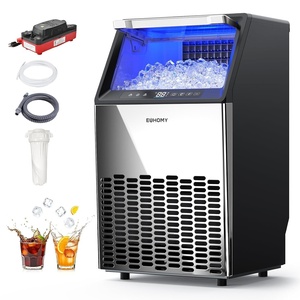 image:imageEUHOMY Commercial Ice Maker120lbs24HStainless Steel Under Counter Ice Machine with Water Filter33lbs Storage Bin 45 Cubes in 812 Mins Freestanding Ice Cube Maker for HomeBarCafeRestaurant11 0Polished