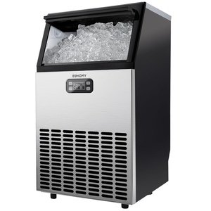 image:imageEUHOMY Commercial Ice Maker120lbs24HStainless Steel Under Counter Ice Machine with Water Filter33lbs Storage Bin 45 Cubes in 812 Mins Freestanding Ice Cube Maker for HomeBarCafeRestaurant1 50Silver