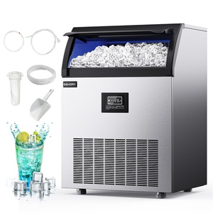 image:imageEUHOMY Commercial Ice Maker120lbs24HStainless Steel Under Counter Ice Machine with Water Filter33lbs Storage Bin 45 Cubes in 812 Mins Freestanding Ice Cube Maker for HomeBarCafeRestaurant350