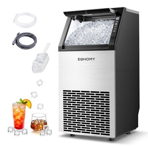 image:imageEUHOMY Commercial Ice Maker120lbs24HStainless Steel Under Counter Ice Machine with Water Filter33lbs Storage Bin 45 Cubes in 812 Mins Freestanding Ice Cube Maker for HomeBarCafeRestaurant12 0